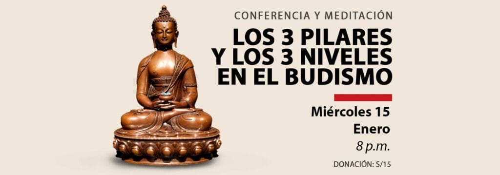 Charla Publica: Los 3 niveles y los 3 pilares en el budismo - 15 Enero 12 banner charla publica